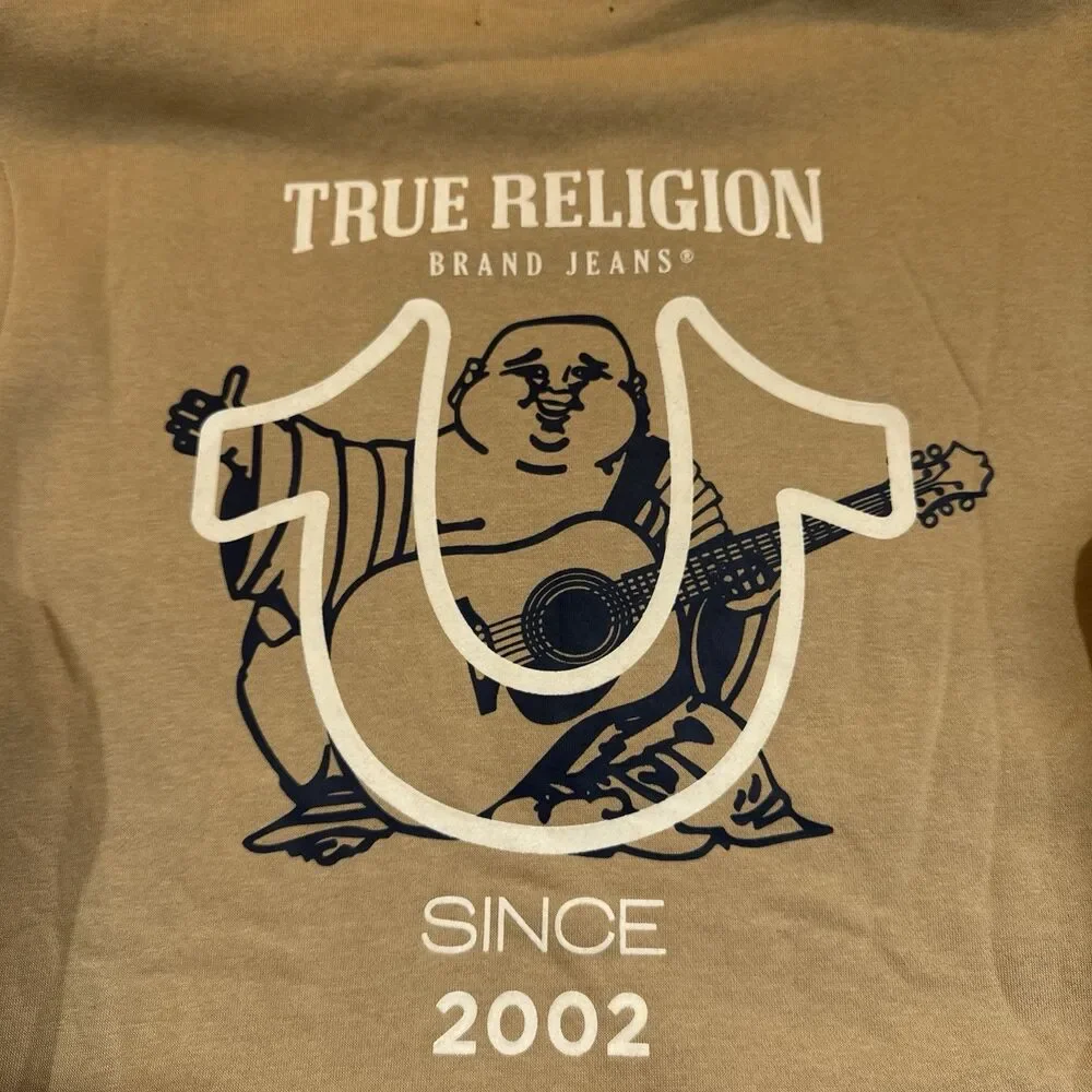 True Religion Big Horseshoe Zip Hoodie NWT Flocked‎ Logo Streetwear
